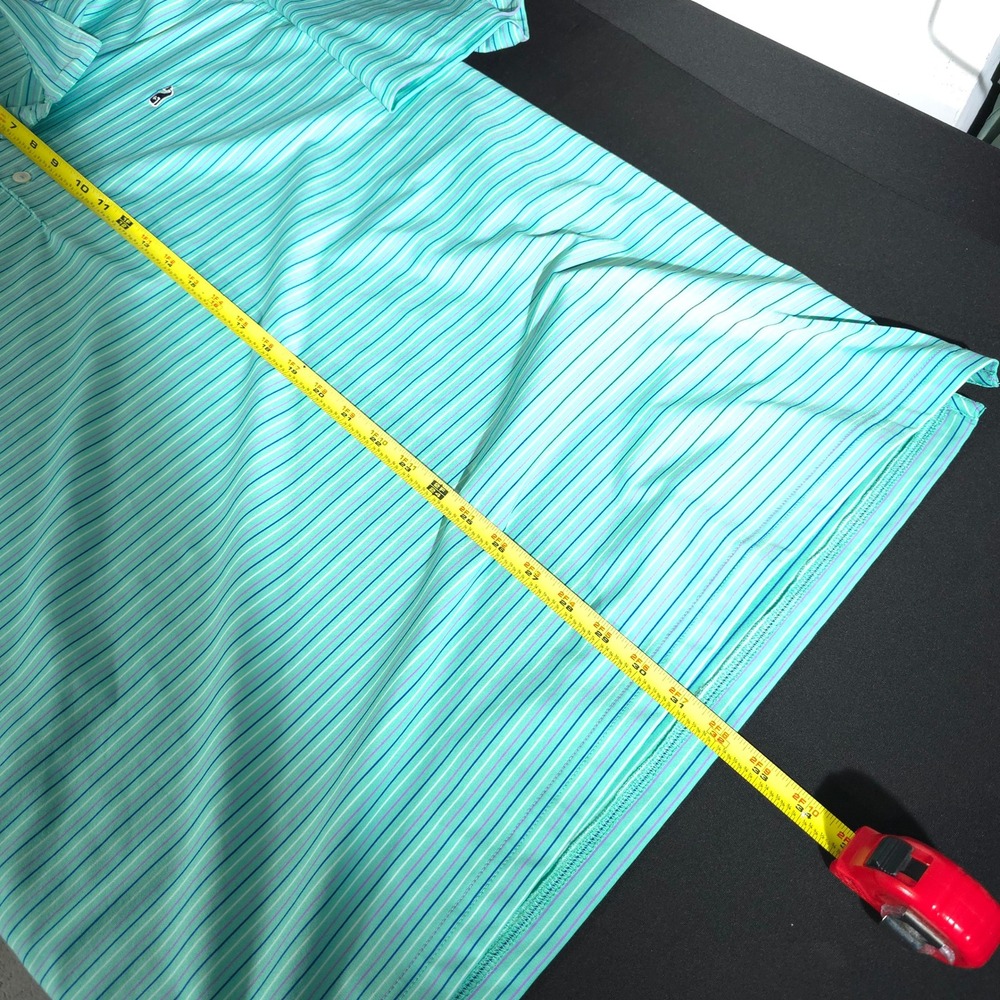Vineyard Vines Performance Polo Mens XXL Green Striped Short Sleeve Golf Shirt - Picture 3 of 9